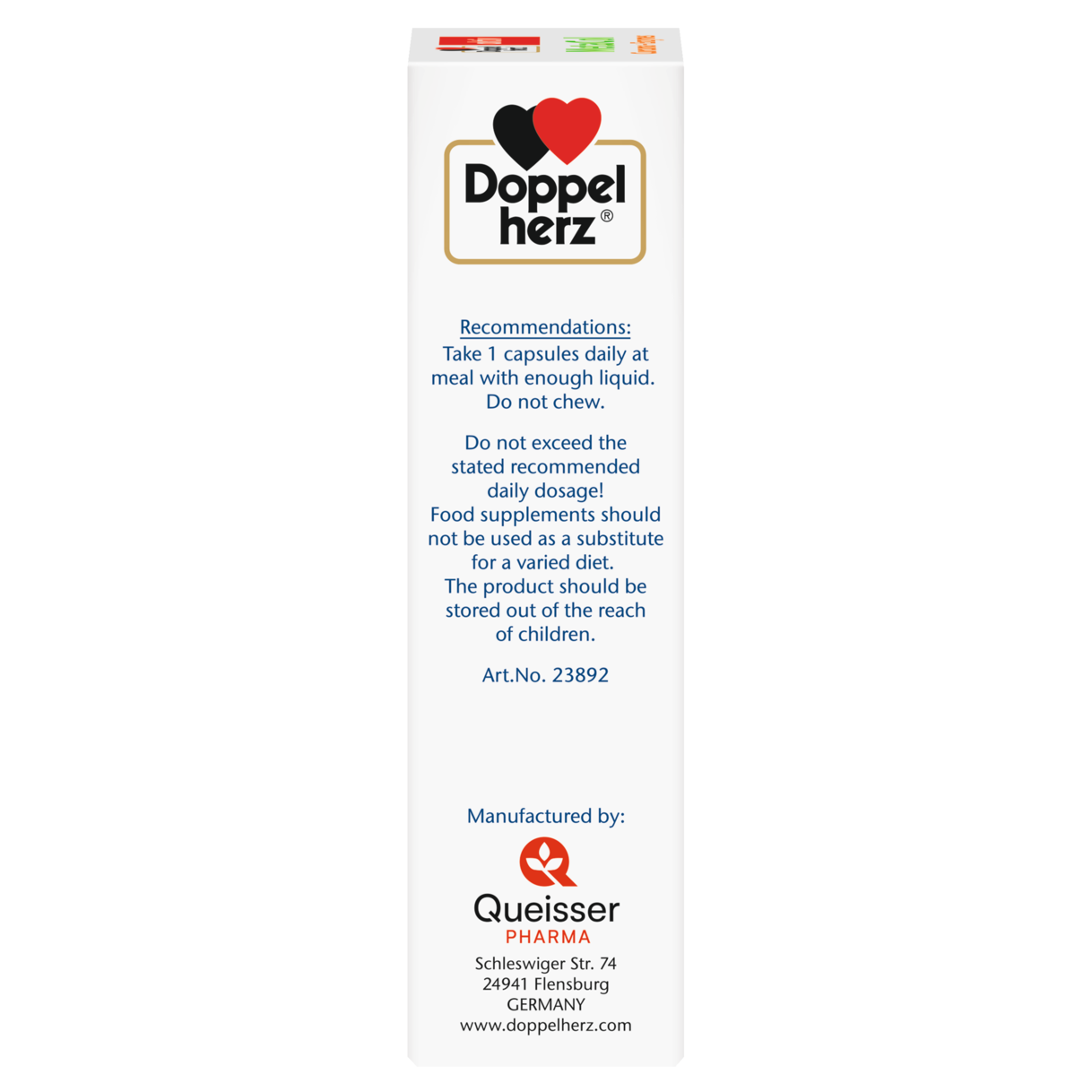 Illustration of the product packaging Doppelherz aktiv ميتاكول side view left