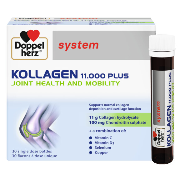 Illustration of the product packaging Doppelherz system KOLLAGEN 11.000  front view